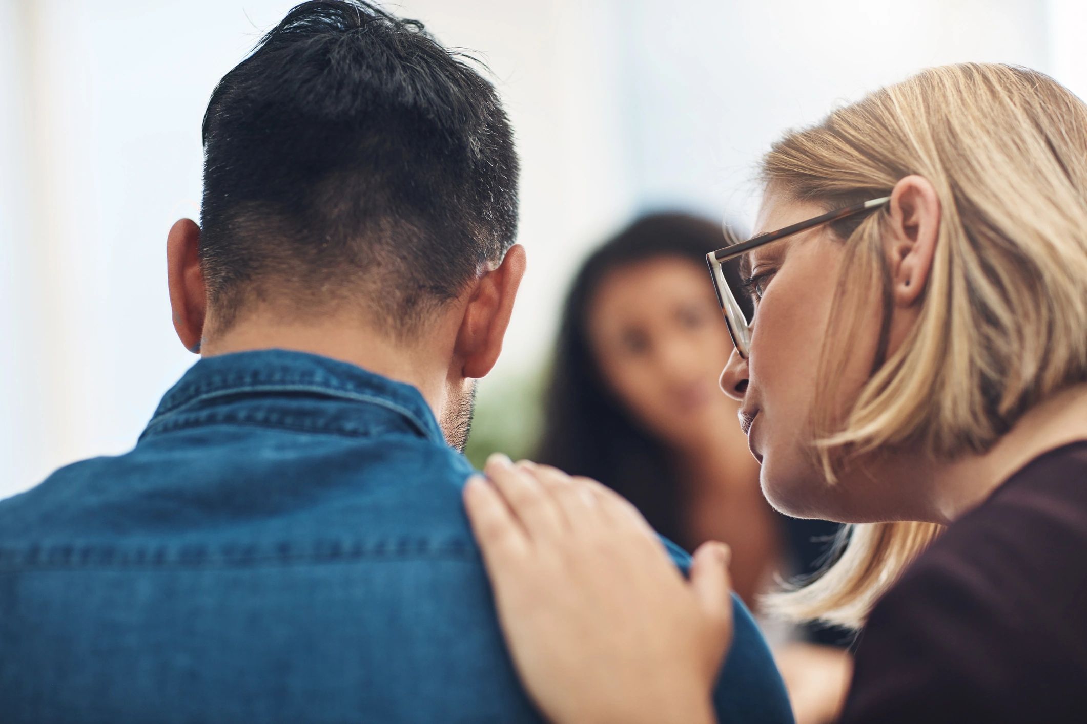 Couple receiving support during a counseling session